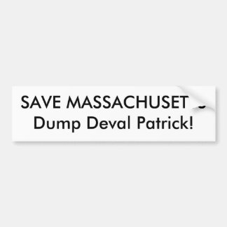 RETTEN Sie MASSACHUSETTS-Dump Deval Patrick! Autoaufkleber
