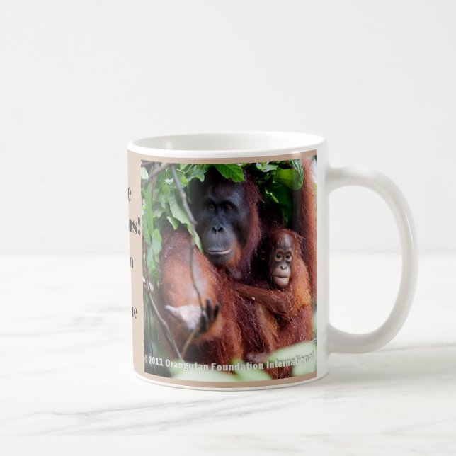 Retten Sie Orang-Utans gefährdetes Tier Tasse (Rechts)