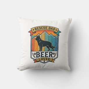 Retten Sie Papa Bierliebhaber Hund Vintage-Sonnenu Kissen