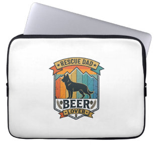 Retten Sie Papa Bierliebhaber Hund Vintage Sonnenu Laptopschutzhülle