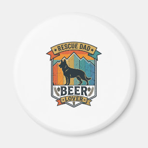 Retten Sie Papa Bierliebhaber Hund Vintage-Sonnenu Magnet