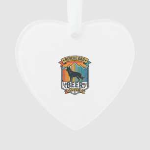 Retten Sie Papa Bierliebhaber Hund Vintage-Sonnenu Ornament