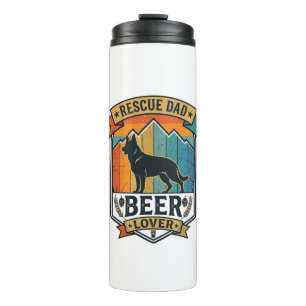 Retten Sie Papa Bierliebhaber Hund Vintage-Sonnenu Thermosbecher