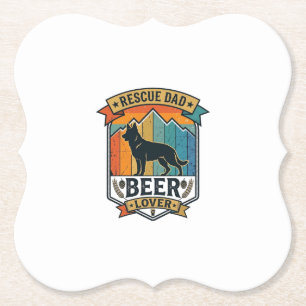 Retten Sie Papa Bierliebhaber Hund Vintage-Sonnenu Untersetzer