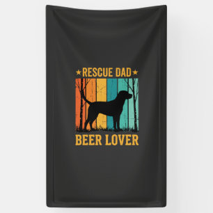 Retten Sie Papa Bierliebhaber Vintage Hund Banner
