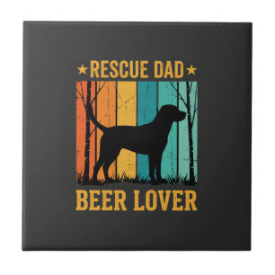 Retten Sie Papa Bierliebhaber Vintage Hund Fliese