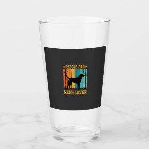 Retten Sie Papa Bierliebhaber Vintage Hund Glas