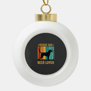Retten Sie Papa Bierliebhaber Vintage Hund Keramik Kugel-Ornament