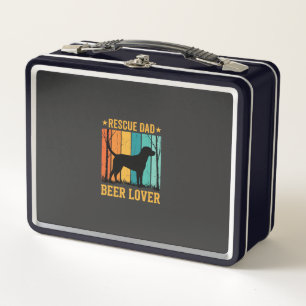 Retten Sie Papa Bierliebhaber Vintage Hund Metall Brotdose
