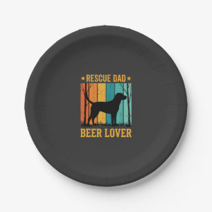 Retten Sie Papa Bierliebhaber Vintage Hund Pappteller