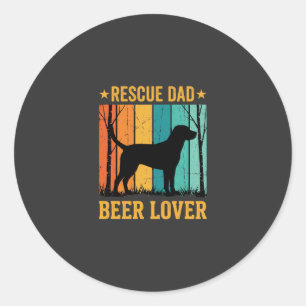 Retten Sie Papa Bierliebhaber Vintage Hund Runder Aufkleber