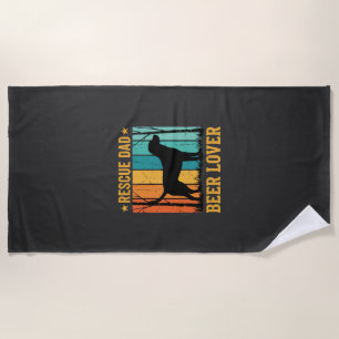Retten Sie Papa Bierliebhaber Vintage Hund Strandtuch