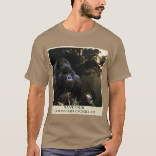 "Retten Sie unsere Gebirgsgorilla-" Tier-T - Shirt