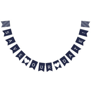 Retten Sie unserem Datum Seeflaggen-Foto-Stütze Wimpelkette