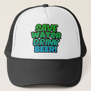 Retten Sie Wasser-Getränk-Bier Truckerkappe