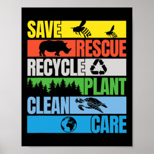 Rettend Bienen retten Tiere, reinen Meeresgrund Ta Poster