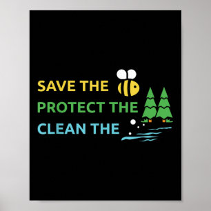 Rettend Bienen schützen Bäume vor einer sauberen U Poster