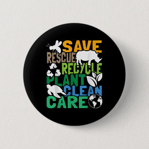 Rettend Bienenrettungstiere Gerecycelt Plastik - E Button