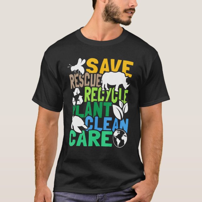 Rettend Bienenrettungstiere Gerecycelt Plastik - E T-Shirt (Vorderseite)