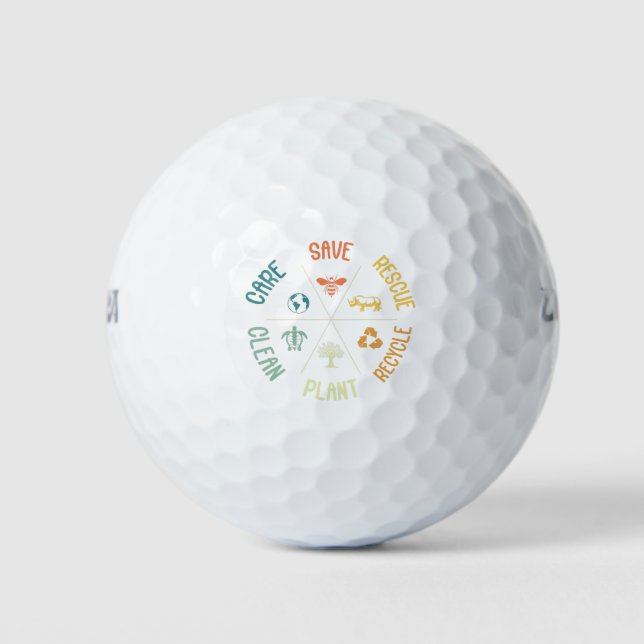 Rettend Bienenrettungstiere Recycelte Plastic Eart Golfball (Vorderseite)