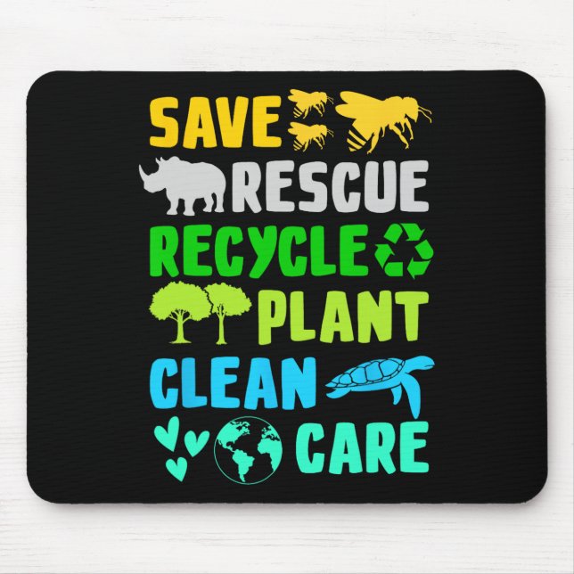 Rettend Bienenrettungstiere Recycelte Plastic Eart Mousepad (Vorne)