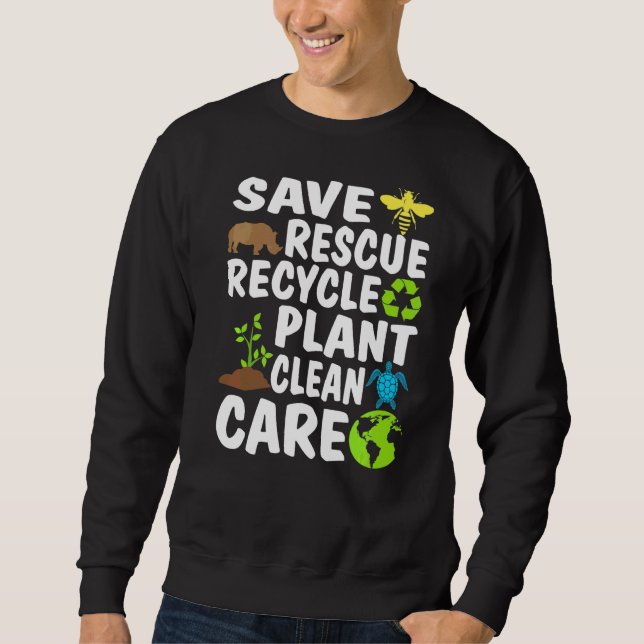 Rettend Bienenrettungstiere Recycelte Plastic Eart Sweatshirt (Vorderseite)
