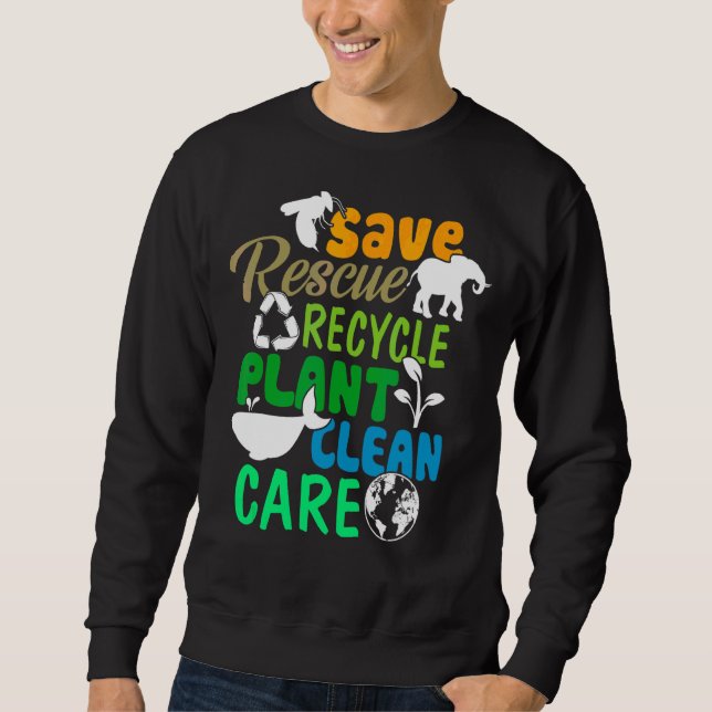 Rettend Bienenrettungstiere Recycelte Plastic Eart Sweatshirt (Vorderseite)