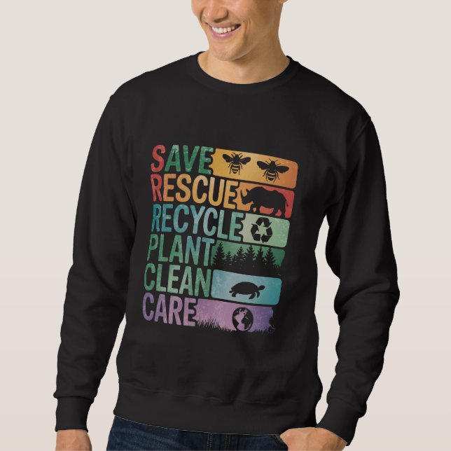 Rettend Bienenrettungstiere Recycelte Plastic Eart Sweatshirt (Vorderseite)