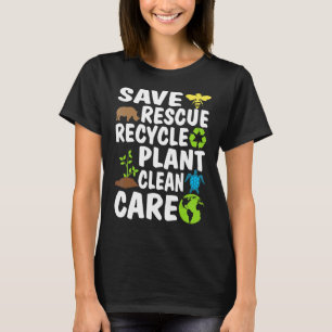 Rettend Bienenrettungstiere Recycelte Plastic Eart T-Shirt