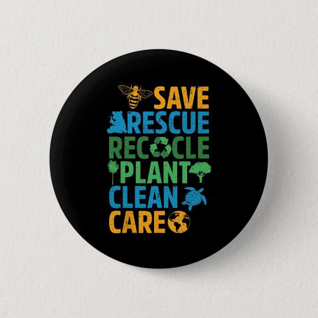 Rettend Bienenrettungstiere Recycelte Plastict Ear Button (Vorderseite)