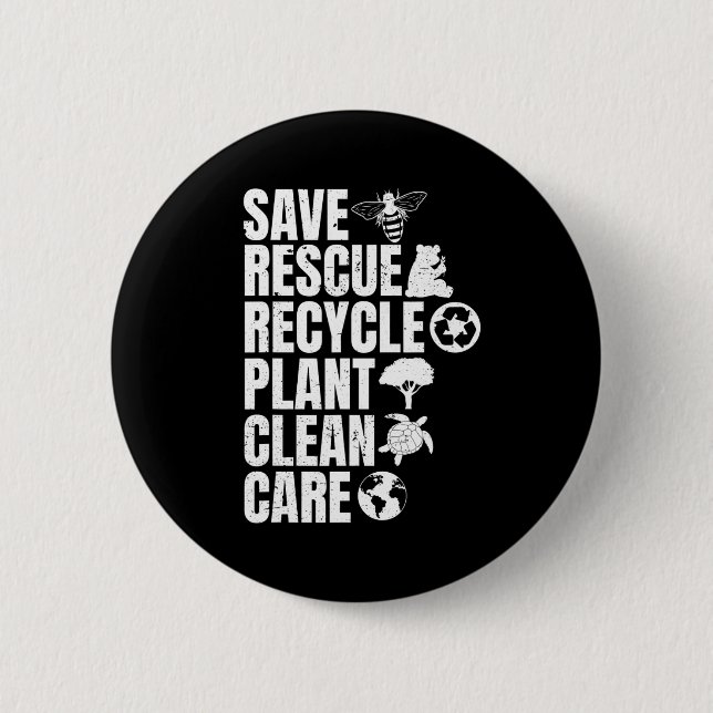 Rettend Bienenrettungstiere Recycelte Plastict Ear Button (Vorderseite)