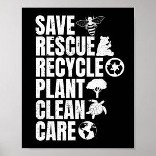 Rettend Bienenrettungstiere Recycelte Plastict Ear Poster