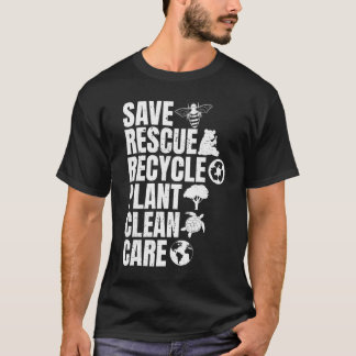 Rettend Bienenrettungstiere Recycelte Plastict Ear T-Shirt