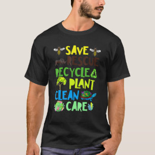 Rettend Bienenrettungstiere Recycelte Plastict Ear T-Shirt
