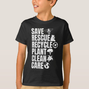 Rettend Bienenrettungstiere Recycelte Plastict Ear T-Shirt