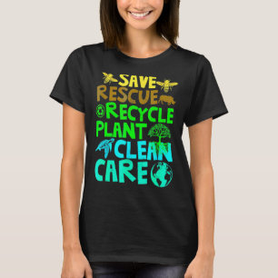 Rettend Bienenrettungstiere Recycelte Plastict Ear T-Shirt