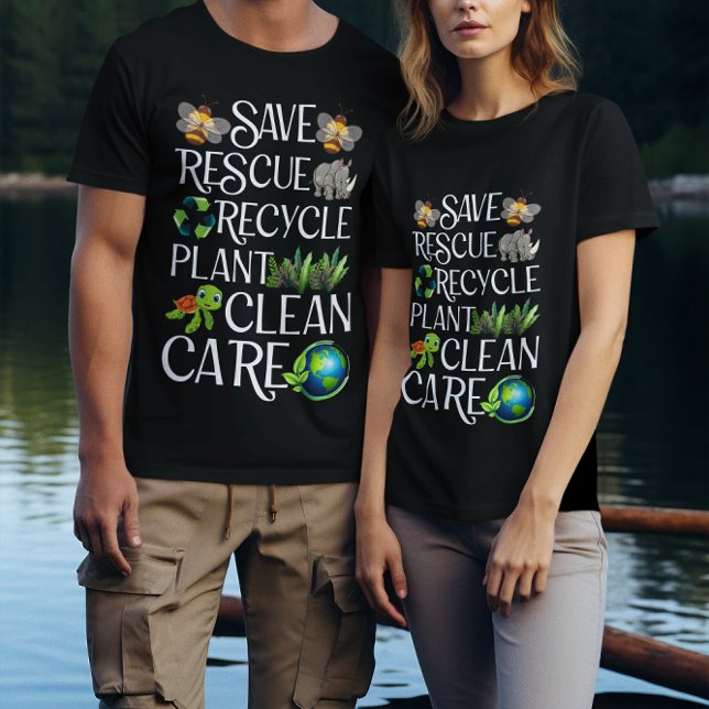 Rettend Bienenrettungstiere Recycelte Plastict T-Shirt (Von Creator hochgeladen)