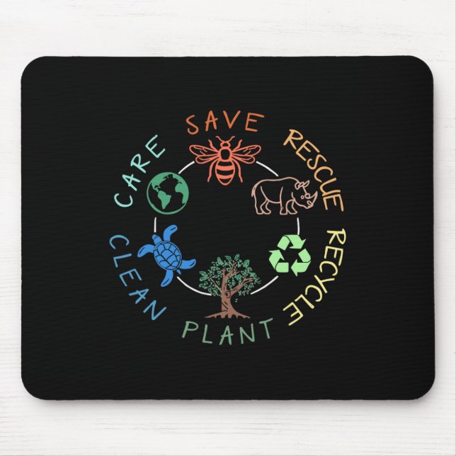 Rettend Bienenrettungstiere Recycelte Plastiktier Mousepad (Vorne)