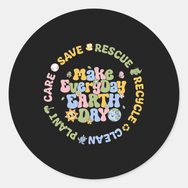 Rettend Bienenrettungstiere Recycelte täglich Pfle Runder Aufkleber (Vorderseite)