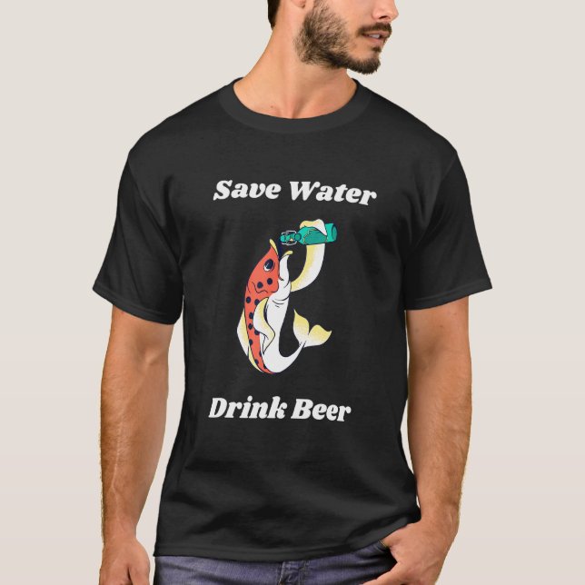 Rettend Bier Wasser trinken Bier Urlaub Fischfang T-Shirt (Vorderseite)