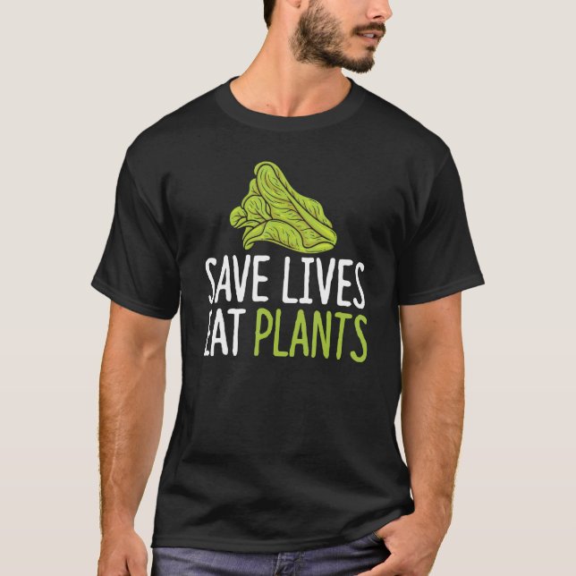 Rettend Lebende essen Pflanze Vegan Salat Lebensmi T-Shirt (Vorderseite)