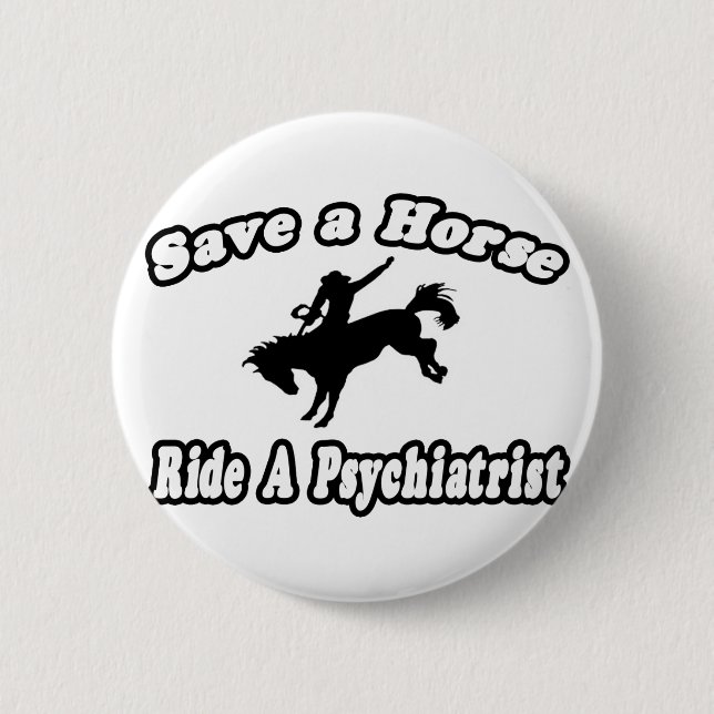 Rettend Pferd, Fahrspsychiater Button (Vorderseite)