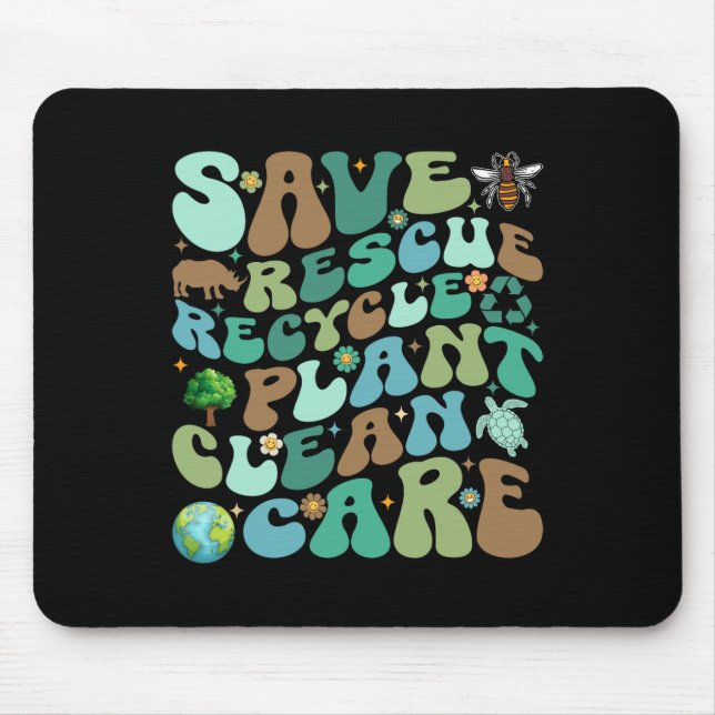Rettend Rettungsaktion Gerecycelt Pflanze Saubere  Mousepad (Vorne)