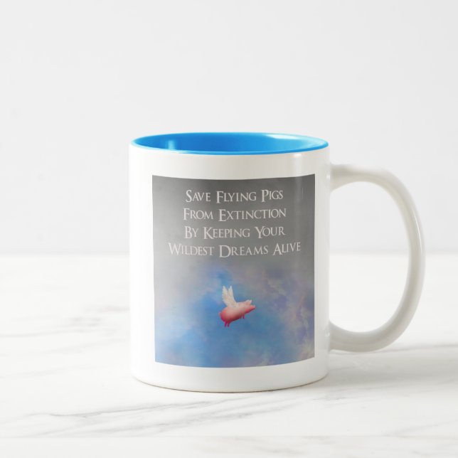 Rettend Schweine Zweifarbige Tasse (Rechts)