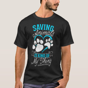 Rettend Tiere in einem Tierrettungslager sind mein T-Shirt