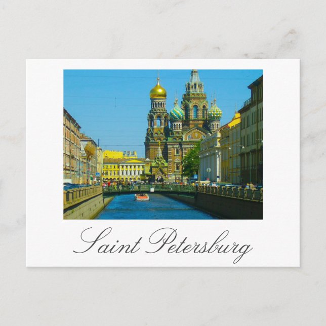 Retter über die Blutkirche Sankt Petersburg Russla Postkarte (Vorderseite)