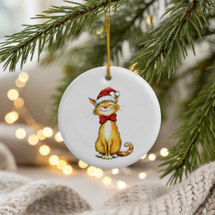 Retterkatze erstes Weihnachten im Furever-Zuhause Keramik Ornament