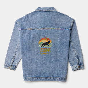 Retterliebe Hund Retro Sonnenuntergang Bäume Jeansjacke