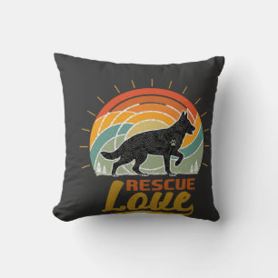 Retterliebe Hund Retro Sonnenuntergang Bäume Kissen