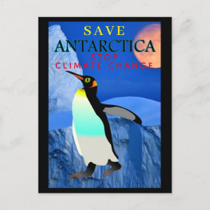 Rettet Antarktika Kaiser-Pinguin Vollmond Gletsche Postkarte